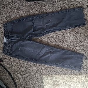 Washed black denim jeans Topshop Straight.